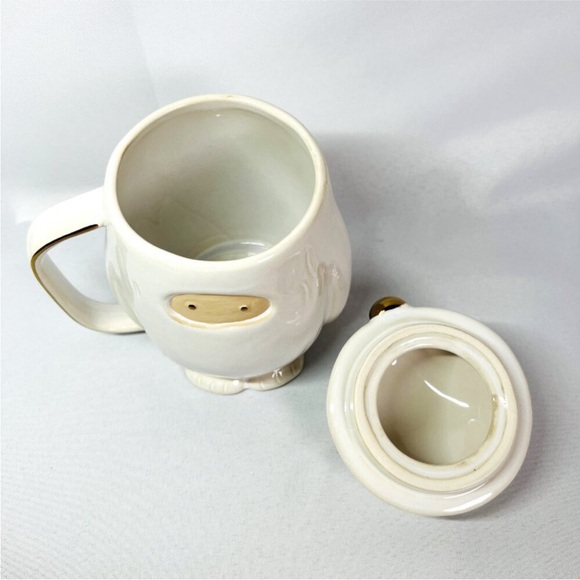 ๐ WEST ELM โ๏ธ Holiday YETI Mug with lid Santa hat Abominable Snowman - Picture 4 of 6